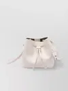 Hogan Mini Leather Bucket Bag With Metal Accents In Neutrals