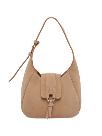 Hogan Mini Leather Hobo Bag In Brown