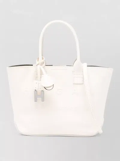 Hogan Mini Leather Tote Bag Detachable Charm Strap