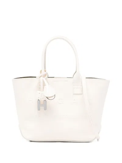 Hogan Mini Leather Tote Bag In White