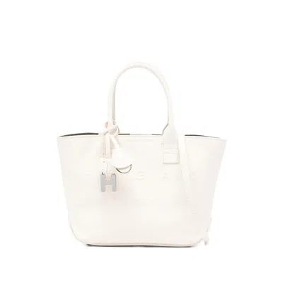 Hogan Mini Leather Tote Bag In White