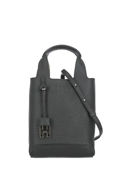 Hogan Mini Leather Tote In Black