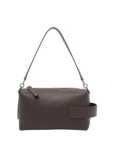 Hogan Mini  Script Bauletto Bag In Brown