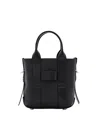 Hogan Small Leather Tote Bag Script In Black