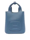 Hogan Small Leather Tote Bag With Structured Shape In Blue