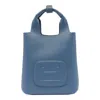 Hogan Small Leather Tote Bag With Structured Shape In Blue