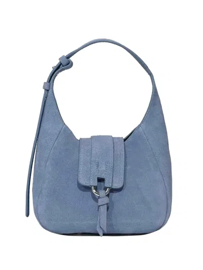 Hogan Mini Suede Tote Bag In Blue