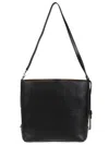 Hogan Minimalist Black Leather Shoulder Bag In Black