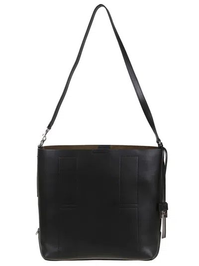 Hogan Minimalist Black Leather Shoulder Bag