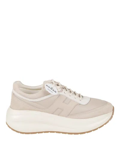 Hogan Minimalist Sneakers With Light Beige Upper In Multi