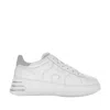 Hogan Minimalist White Leather Sneakers In Multi