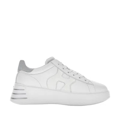 HOGAN MINIMALIST WHITE LEATHER SNEAKERS
