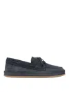 Hogan Suede Loafers With Round Toe And Rubber Sole In Azul