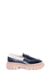 Hogan Loafers Chunky Sole Round Toe In Black