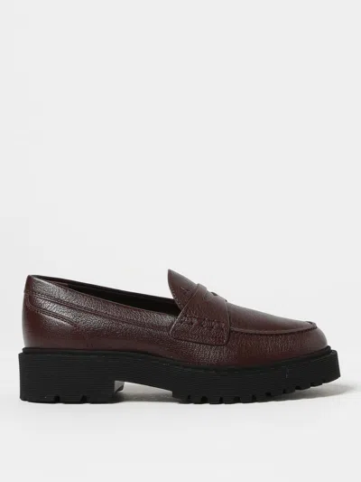 Hogan Moccasins In Grained Leather In Brown