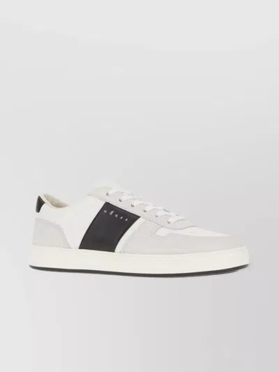 Hogan Multicolor Leather And Suede Sneakers With Rubber Sole In Black