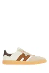 Hogan Cool Smooth And Suede Leather Sneakers Shoes In Neutral