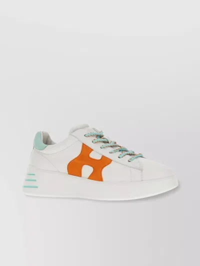Hogan Multicolor Nappa Leather Rebel Sneakers In Orange