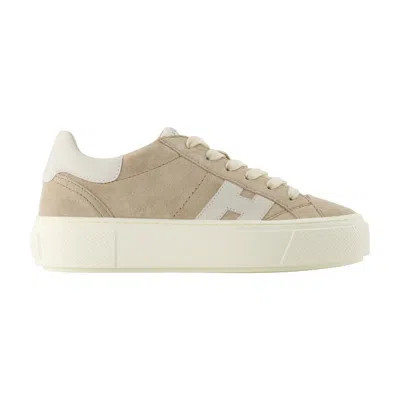 Hogan Grey Crosswind Calfskin Suede Sneakers In Neutral