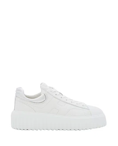Hogan Nappa Leather Lace-up Sneakers With Memory Foam Footbed In White