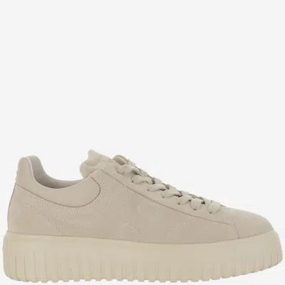 Hogan Natural Lace Up Sneakers In Gold