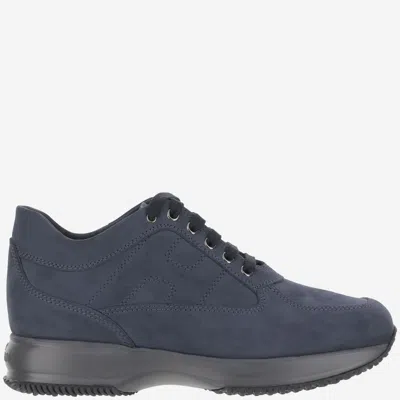 Hogan Navy Blue Lace Up Sneakers