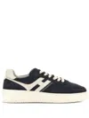 Hogan Midnight Blue Suede Sneakers In Blue