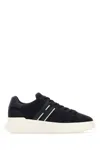 Hogan Black Leather Sneakers With Logo-embellished Side Panels In Black