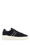 Hogan Black Leather Sneakers With Logo-embellished Side Panels In Black