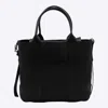 Hogan Medium Script Shopping Bag With Textured Leather Finish In Black