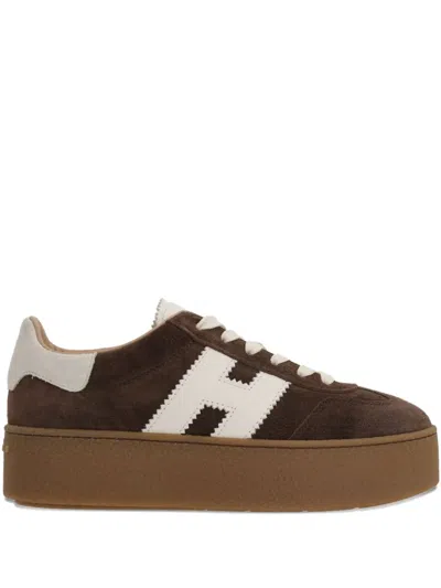 Hogan Nude Neutrals Leather Footwear In Brown