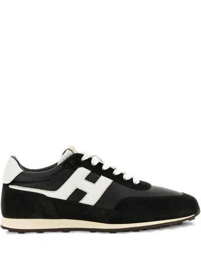 Hogan Nude Neutrals Leather Footwear In Black