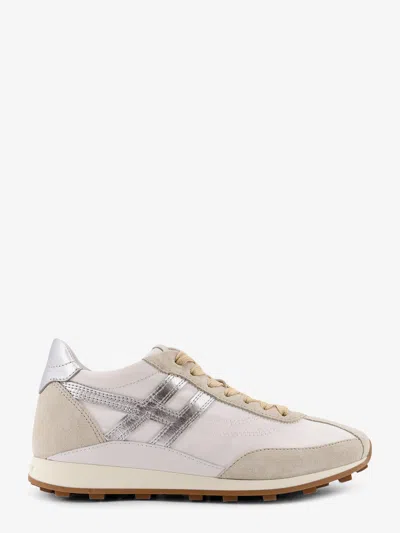 Hogan Beige Low-profile Silver Accent Sneakers In Black