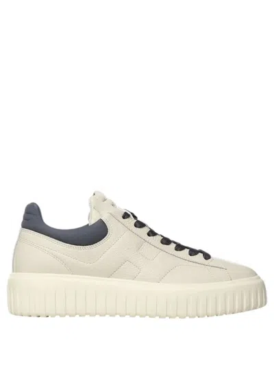 Hogan H-stripes Grained Leather Sneakers In Multi