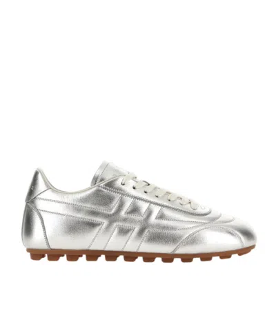 Hogan Olympia Metallic Effect Sneakers In White