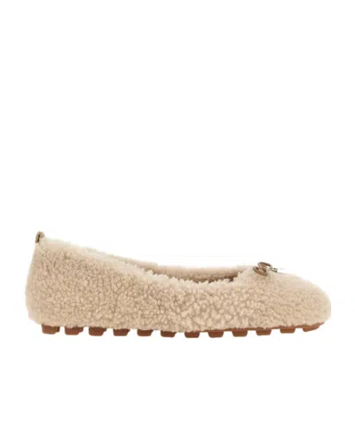 Hogan Olympia Ballet Flats In Neutral