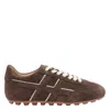 Hogan Suede Upper Sneakers With Contrasting Stitching In Brown