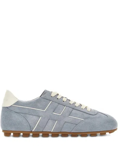 Hogan Olympia Suede Sneakers Signature Rubber Sole In Gray