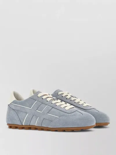 Hogan Olympia Suede Sneakers Signature Rubber Sole In Gray