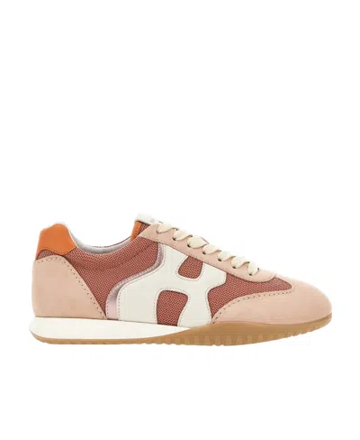 Hogan Olympia-z Leather Trainers In Nude