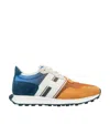 Hogan Round Toe Panelled Sneakers In White