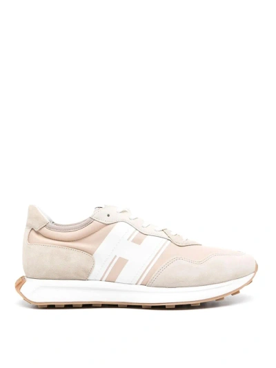 Hogan Padded Ankle Trainers In Beige