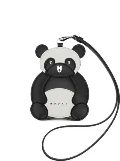 Hogan Panda-patch Card Holder In Red