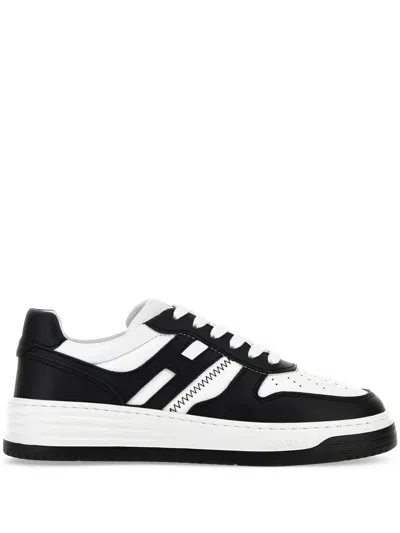 HOGAN PANELLED-DESIGN LEATHER SNEAKERS