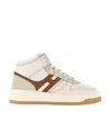 Hogan Panelled High-top Sneakers In Nude