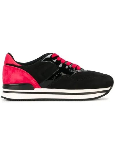 Hogan Panelled Lace-up Sneakers In Black