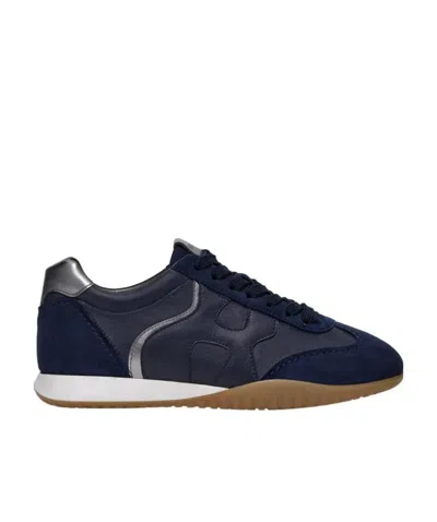 Hogan Panelled Lace-up Sneakers In Blue