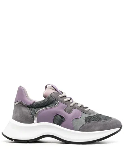 Hogan Panelled Lace-up Sneakers In Grey