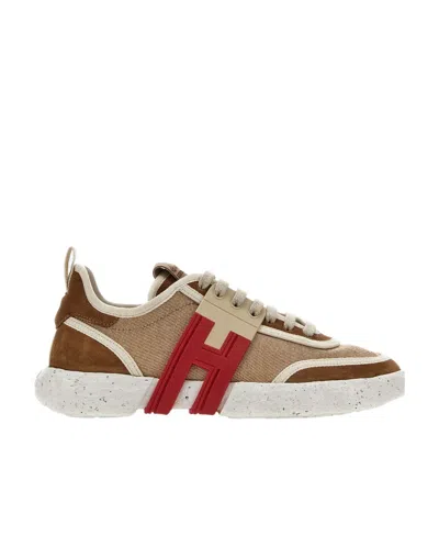Hogan Panelled Lace-up Sneakers In White