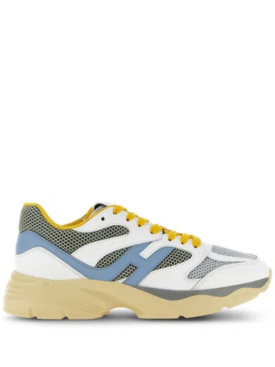 Hogan Panelled Leather Sneakers In White